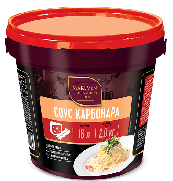 Соус карбонара. Соус Carbonara HORECA. Соус карбонара Mareven food 2 кг ведро 1/4 Россия. Соус Наполи Mareven.